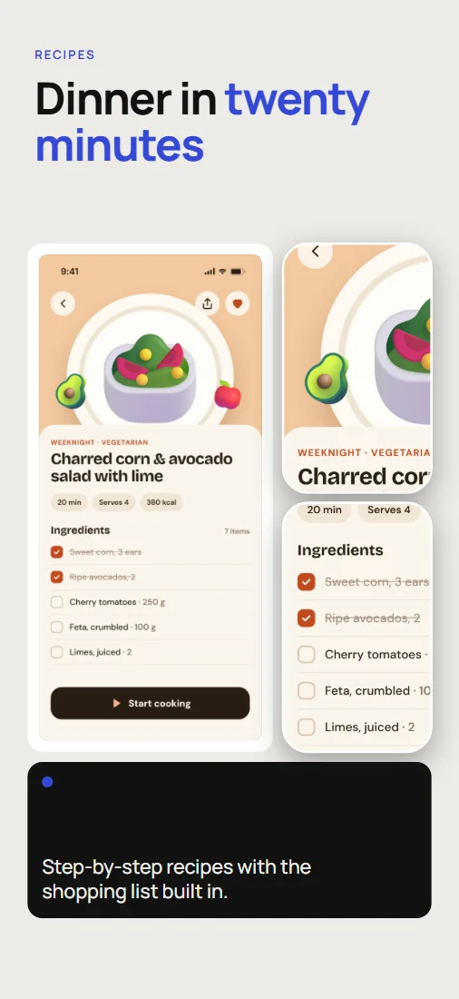 The Bento template laid out around a screen from Mise.