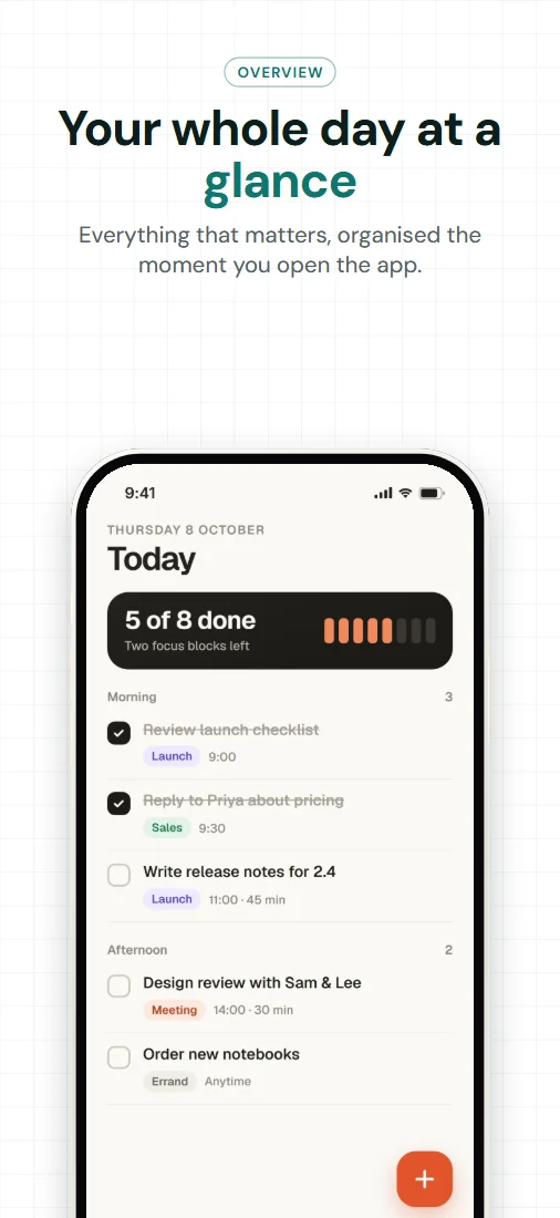 The Ledger template laid out around a screen from Tidy.