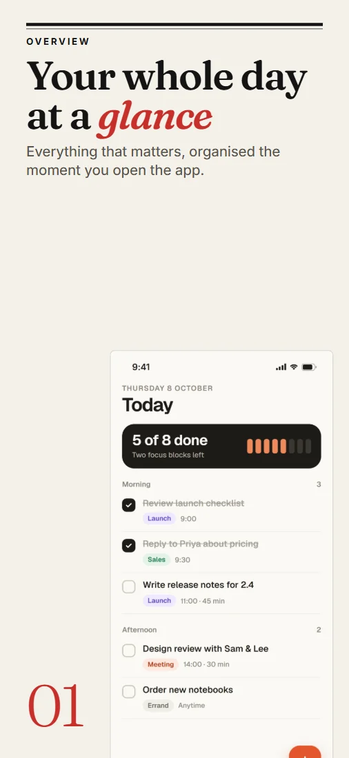 The Magazine template laid out around a screen from Tidy.